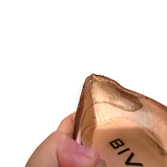 Biviel Brown‎ Leather Mary Jane Slip On Kitten Heels Sz 8 - Picture 12 of 16
